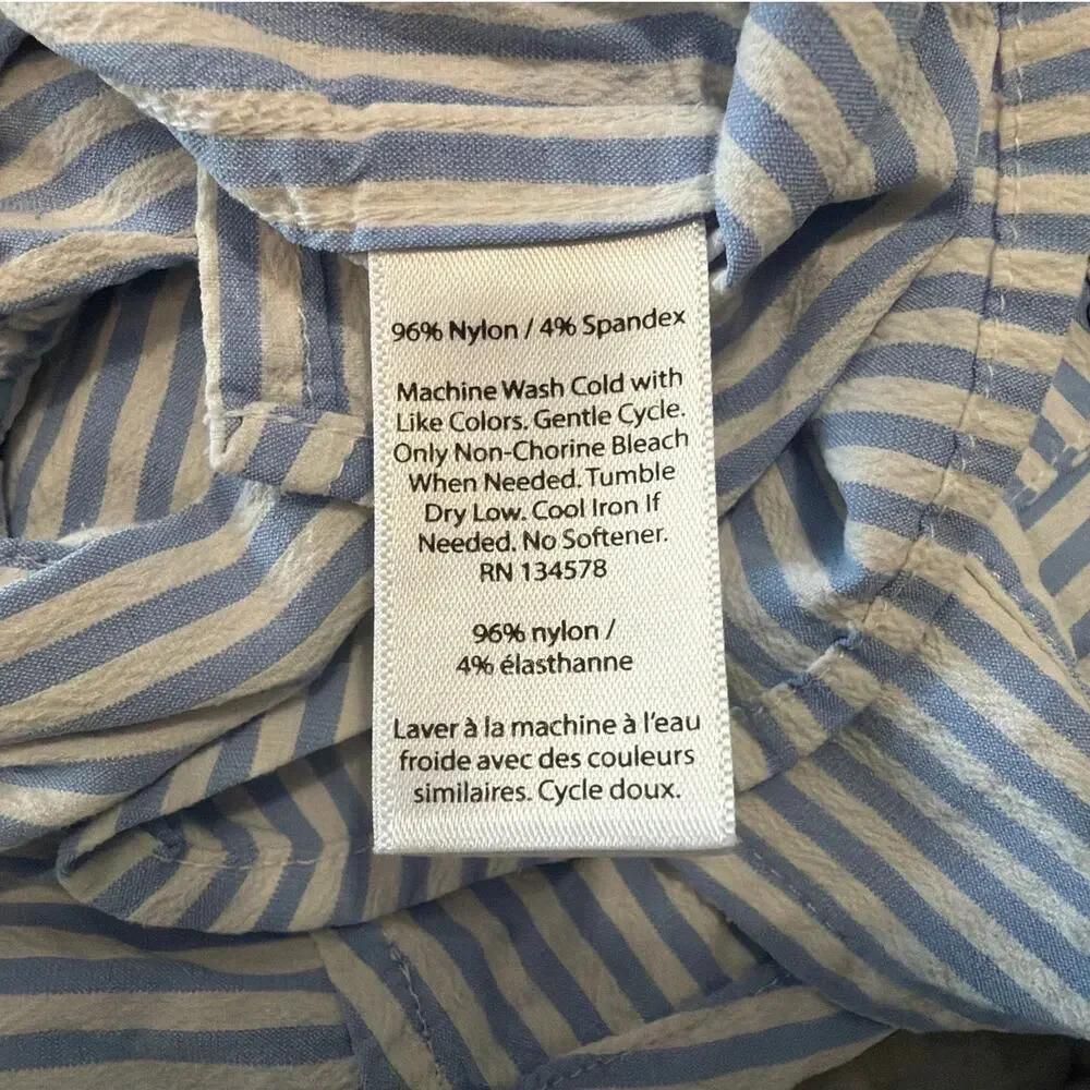 Vineyard Vines Harbor Stripe Performance Cover-Up Shirt Dress, Blue White, 2T